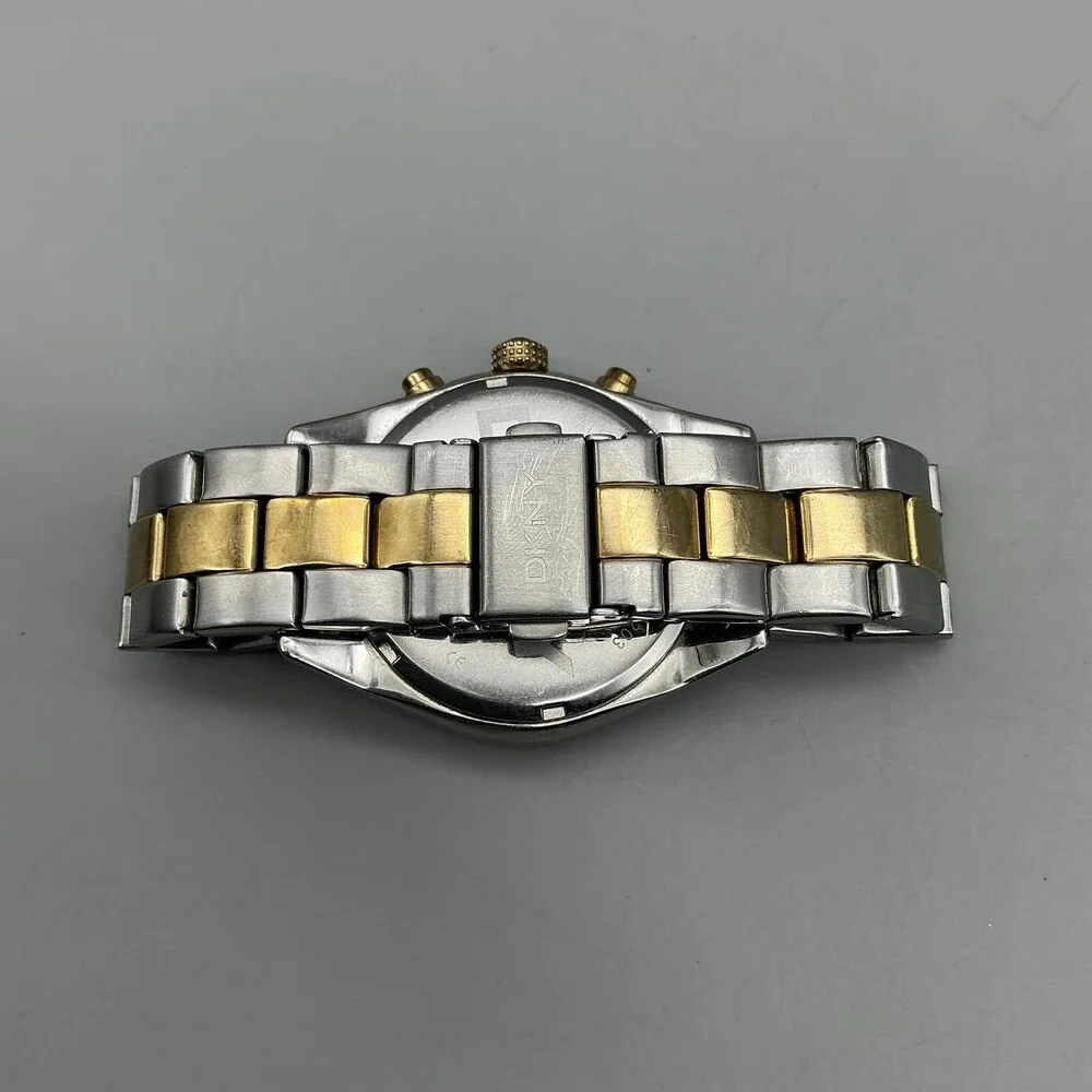 DKNY NY-8607 Womens Watch 38mm White MOP Dial Chronograph Date New Battery 7